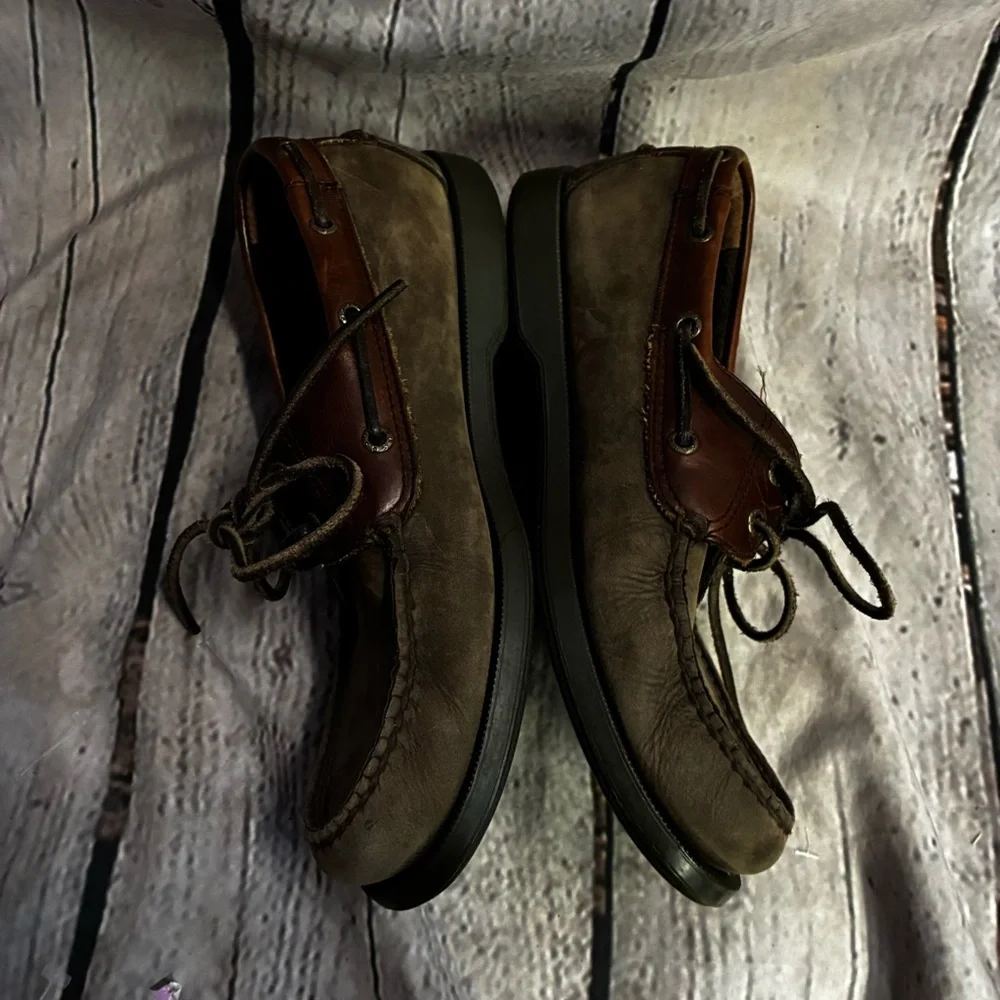 Dockers Castaway Leather Boat Lace‎ Shoes Brown Size 9M 090-1448 Nautical Preppy